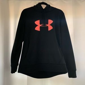 UNDER ARMOUR. Black and neon pink hoodie.